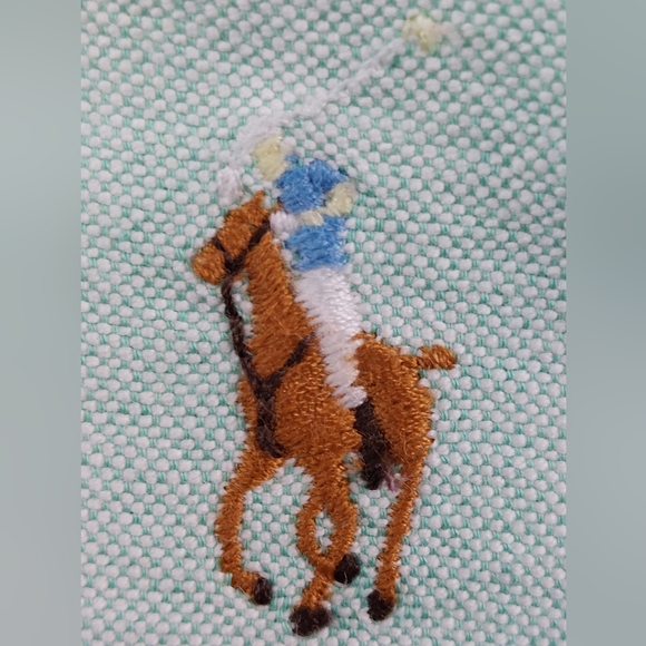 Ralph Lauren Shirt Mens Size 15.5-34 Green Mint Polo Flesh Pony Button Down - Picture 7 of 11